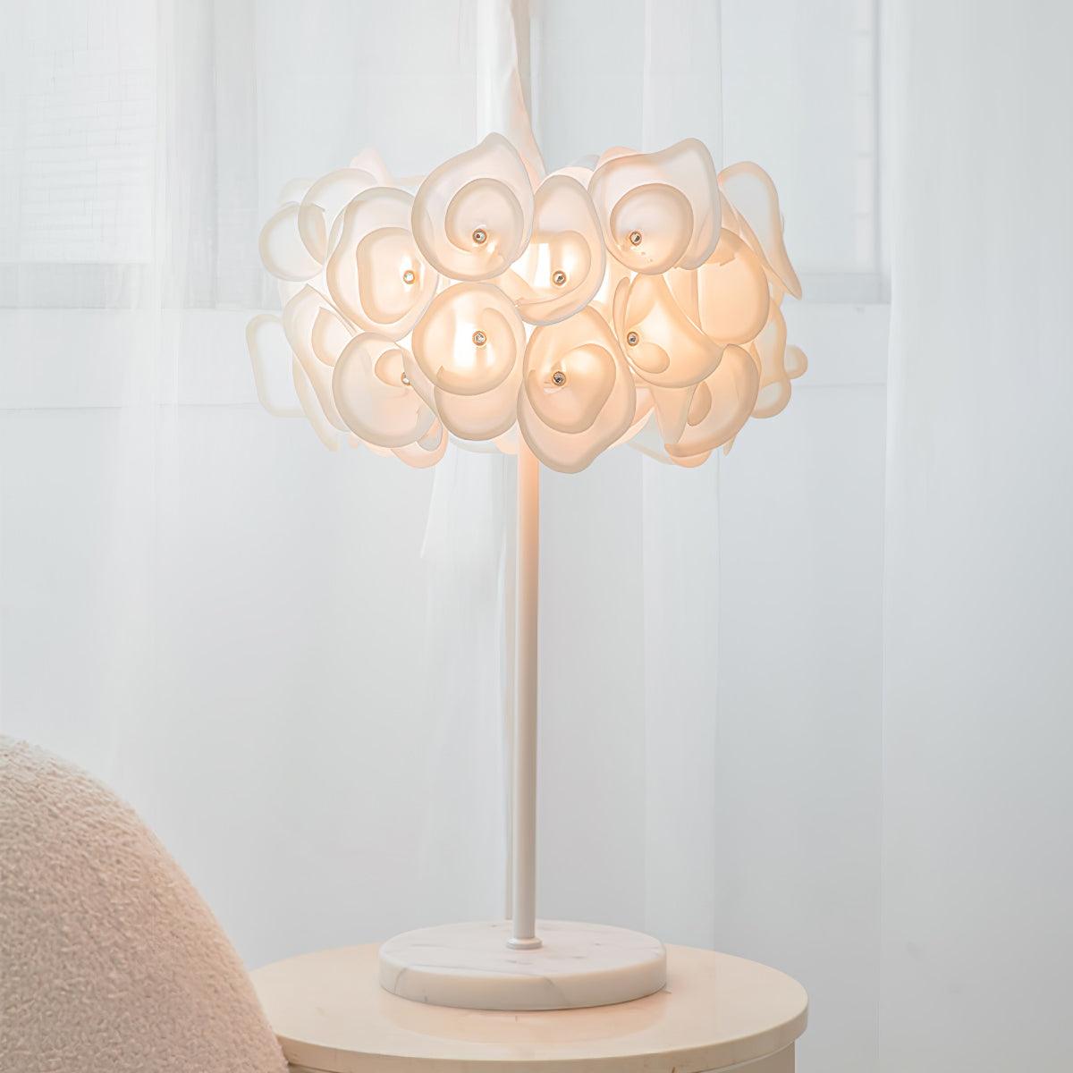 White Hydrangea Desk lamp Table Lamp