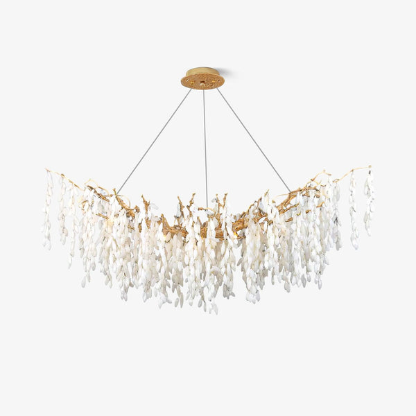 White Jade Branch Brass Gasolier Chandelier