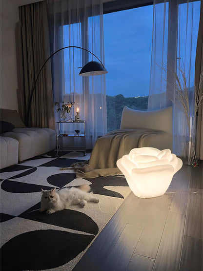 White Rose Shaped LED Task lamp Table Lamp