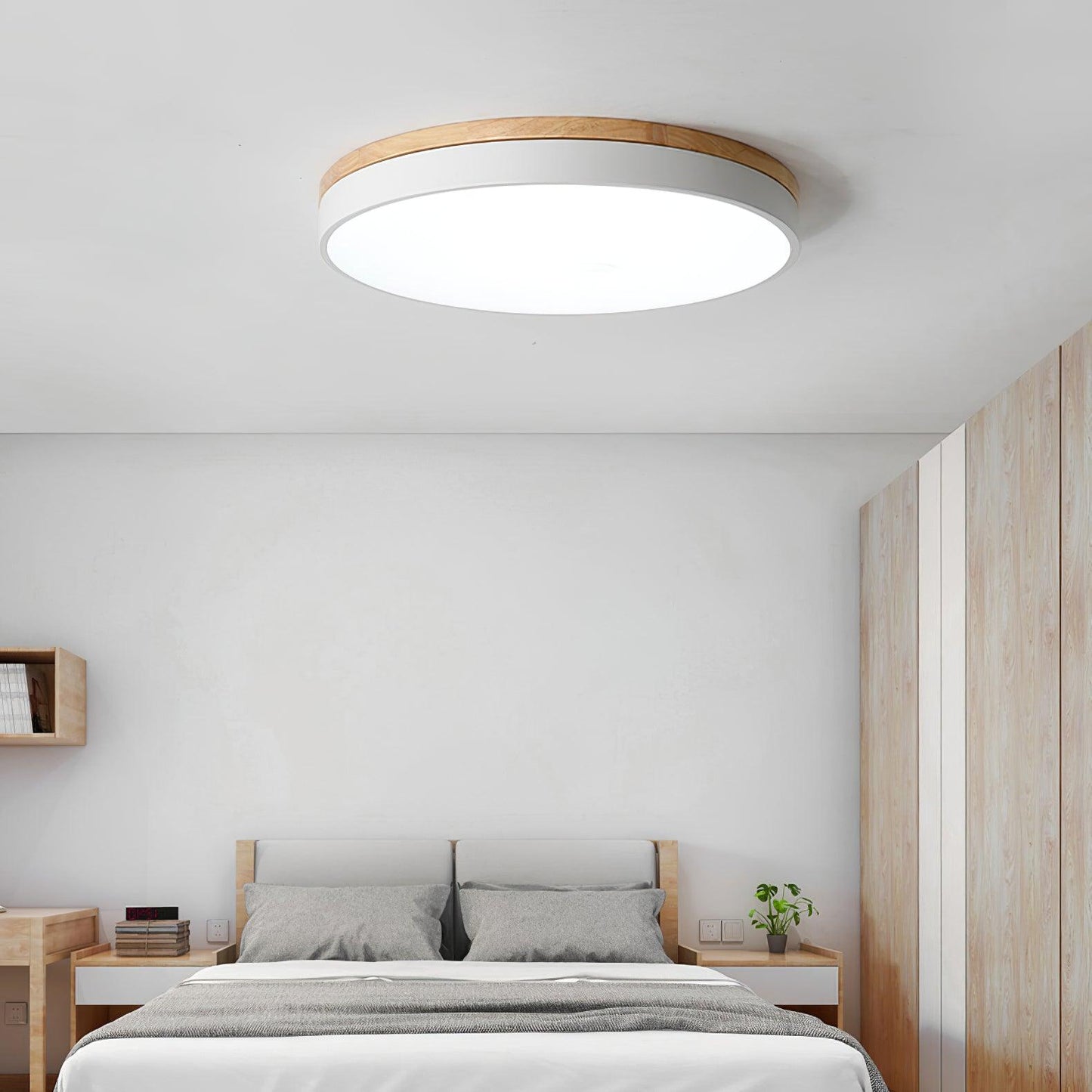 White Round Wooden Ceiling light Ceiling Lamp