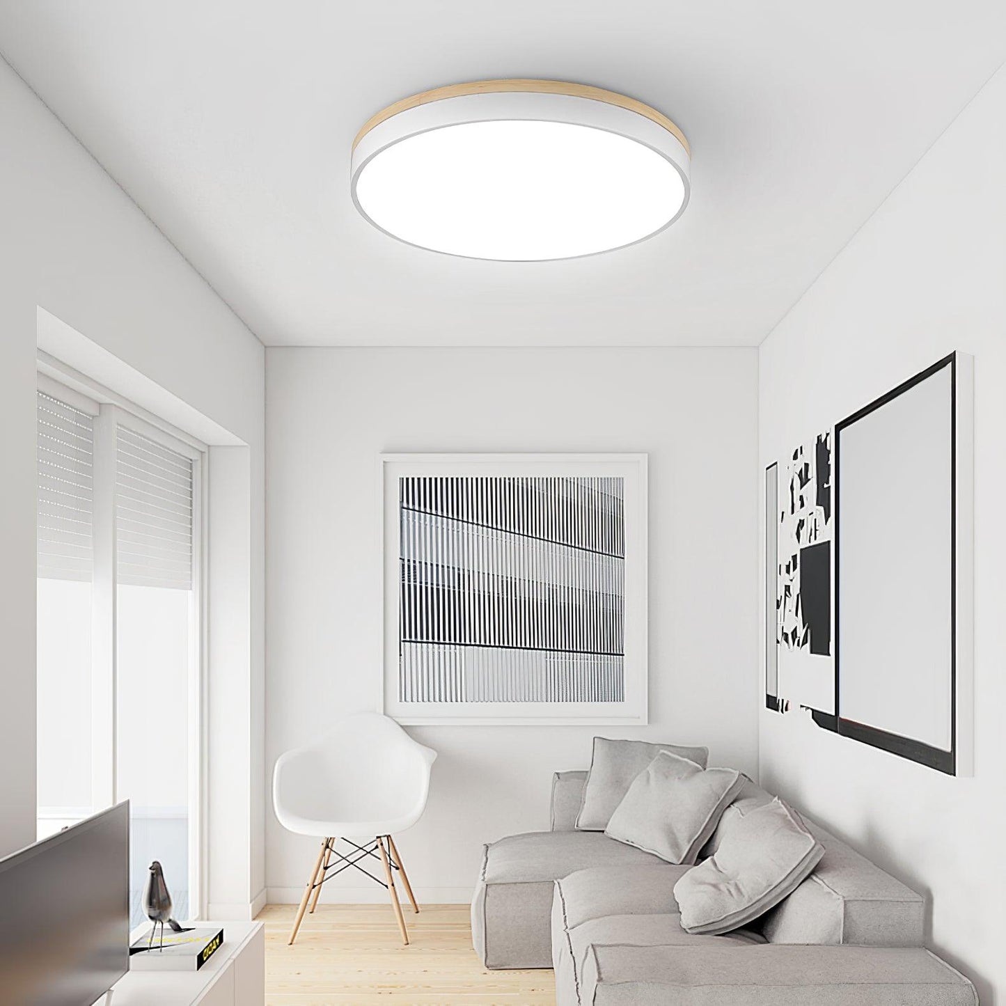 White Round Wooden Ceiling light Ceiling Lamp