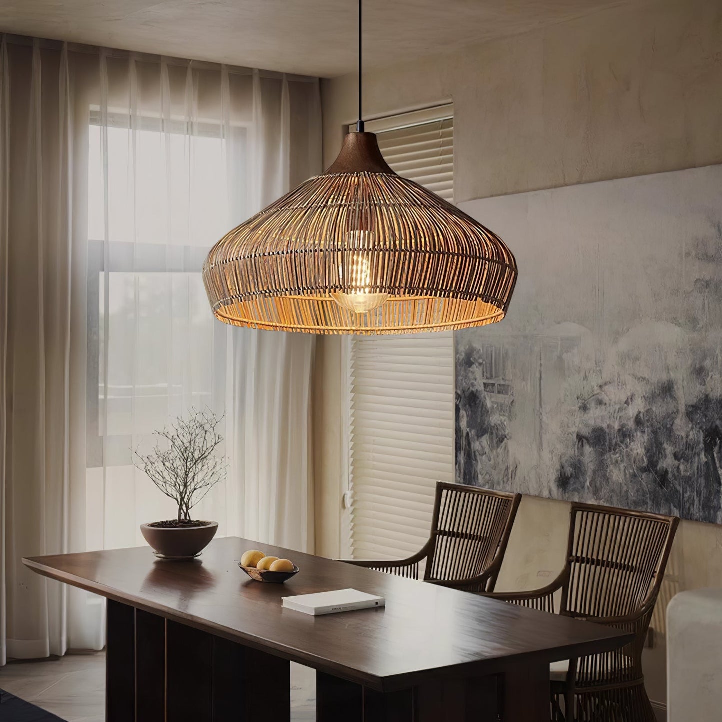 Wicker Rattan Drop light Pendant Light