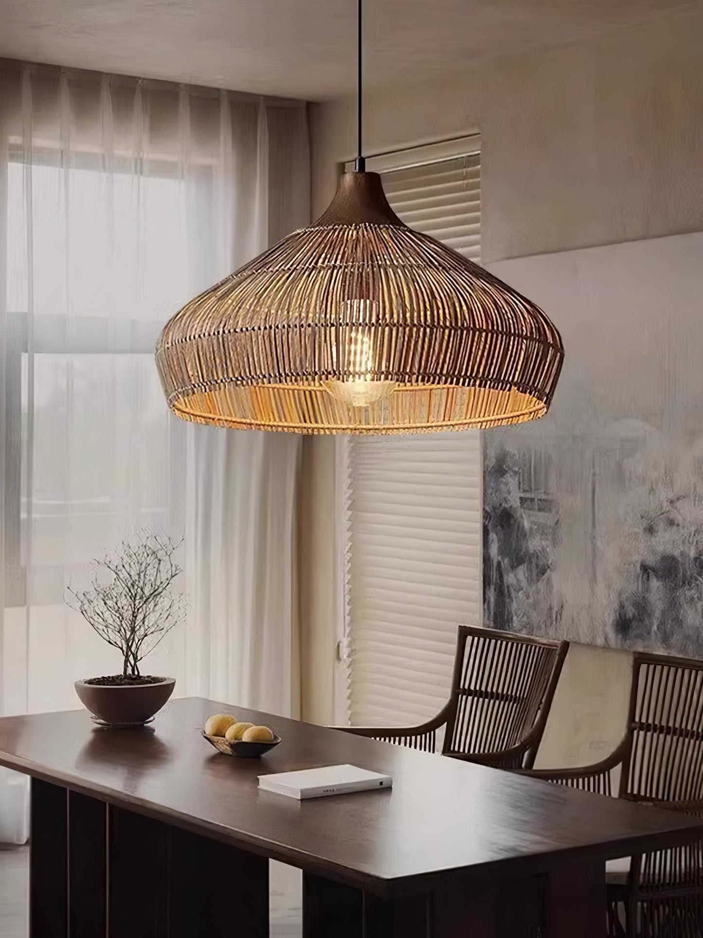 Wicker Rattan Drop light Pendant Light