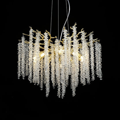 Wisteria Flower Crystal Candelabrum Chandelier