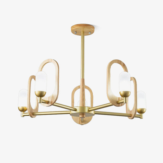 Wood Art Halo Gasolier Chandelier