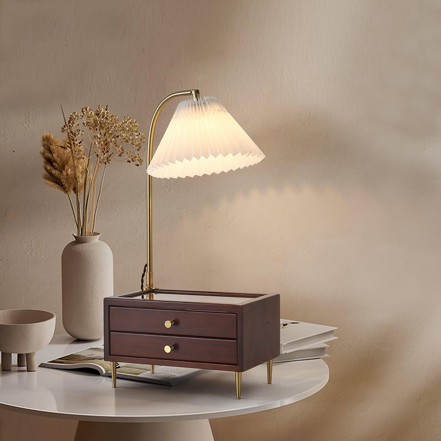 Wood Drawer Desk lamp Table Lamp