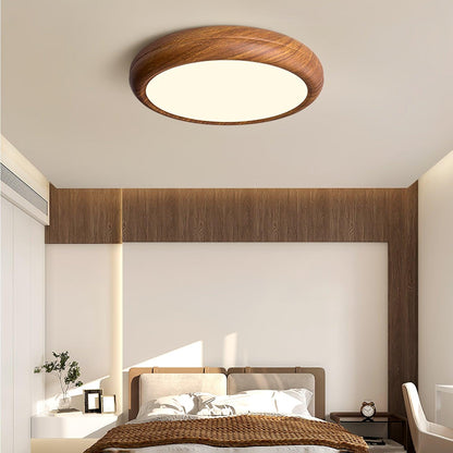 Wood Grain Round Overhead light Ceiling Lamp