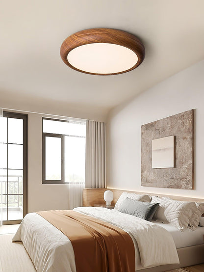 Wood Grain Round Overhead light Ceiling Lamp