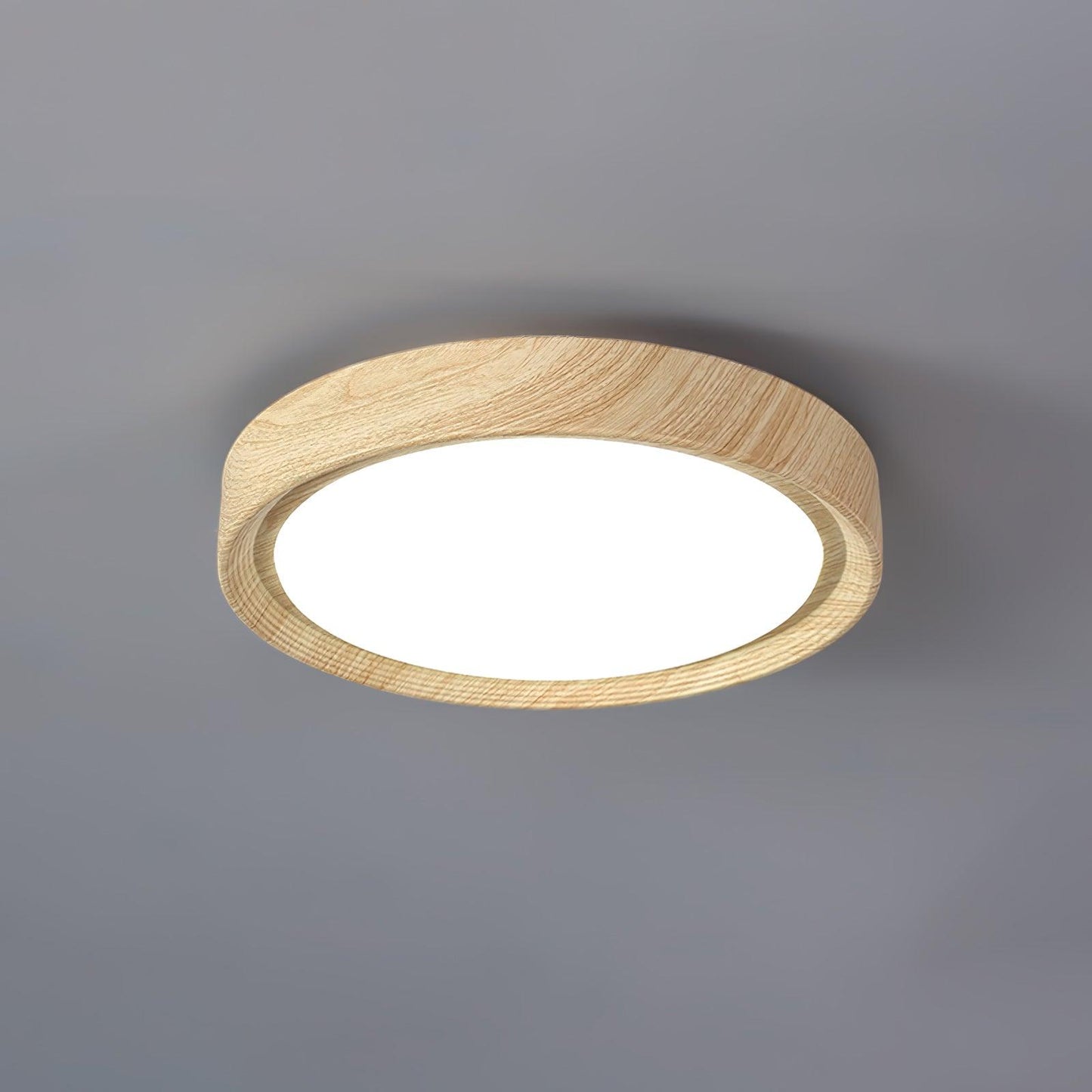 Wood Grain Round Overhead light Ceiling Lamp