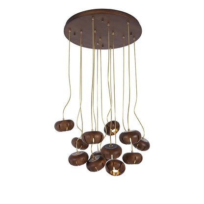 Wood Pumpkin Cluster Ceiling fixture Chandelier