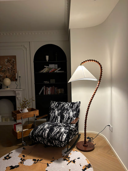 Wooden Bead Tall Lamp Floor Lamp