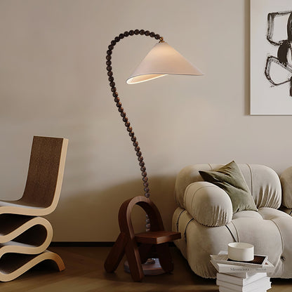 Wooden Bead Tall Lamp Floor Lamp