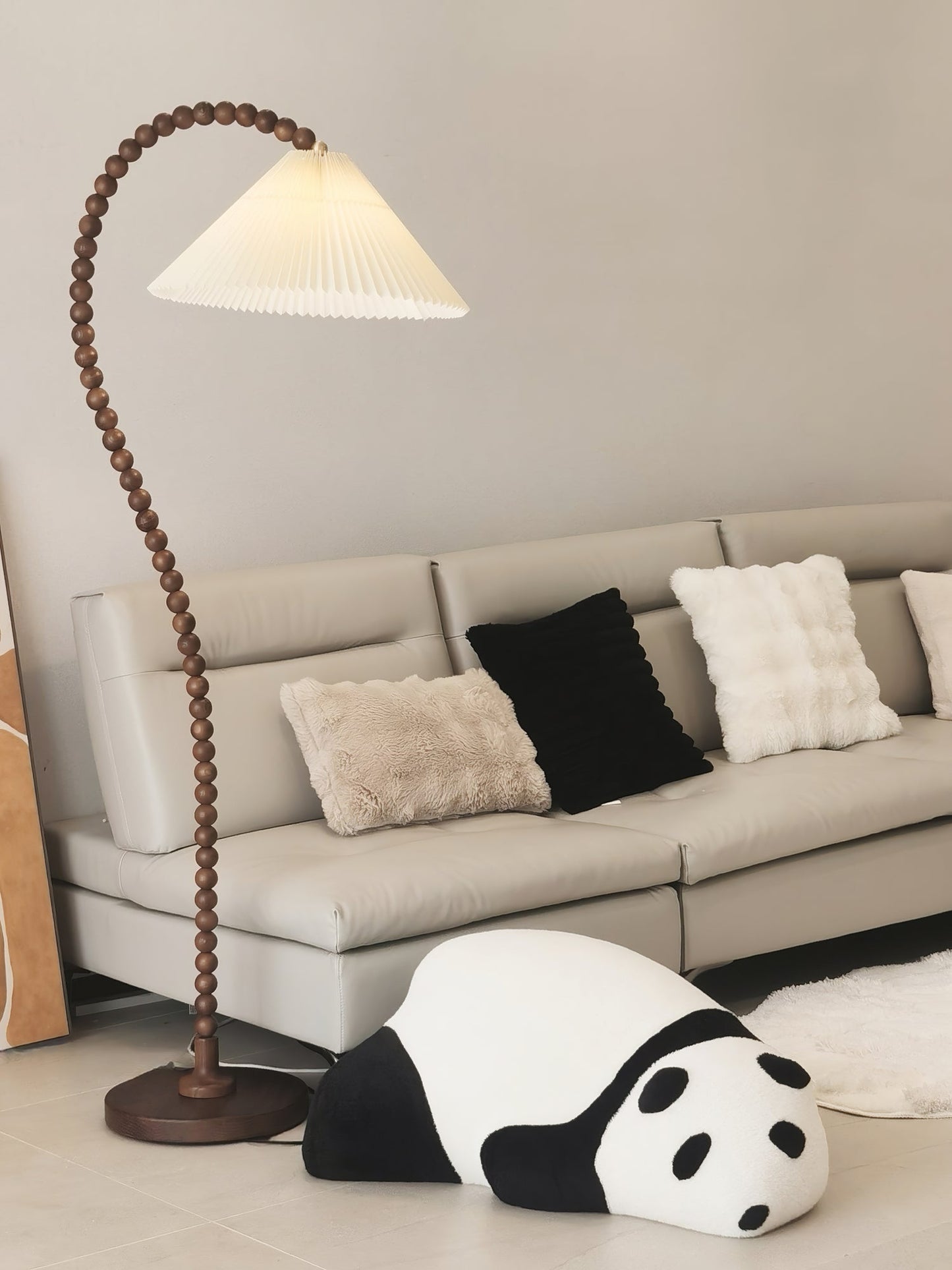 Wooden Bead Tall Lamp Floor Lamp