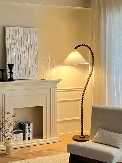 Wooden Bead Tall Lamp Floor Lamp