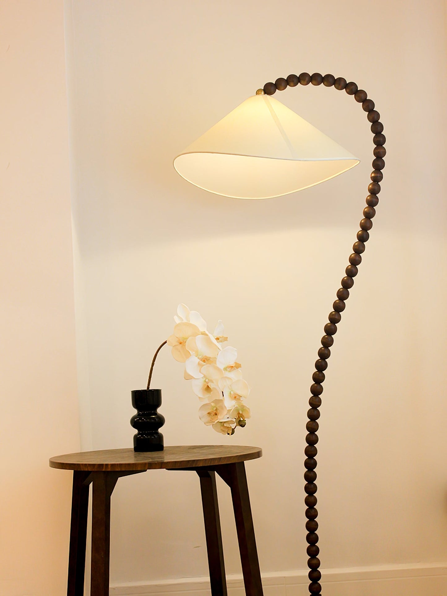 Wooden Bead Tall Lamp Floor Lamp