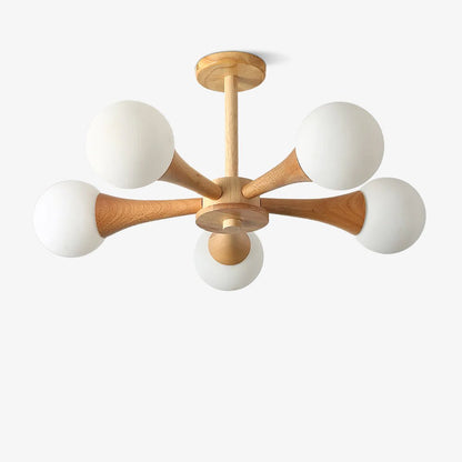 Wooden Nera Gasolier Chandelier