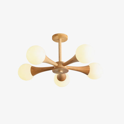 Wooden Nera Gasolier Chandelier