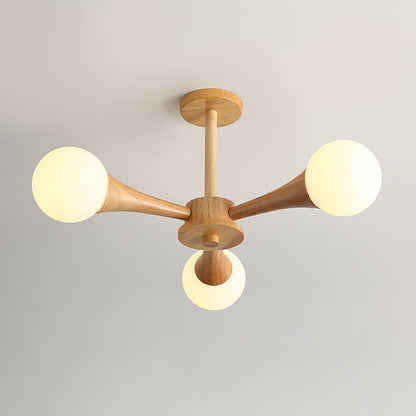 Wooden Nera Gasolier Chandelier