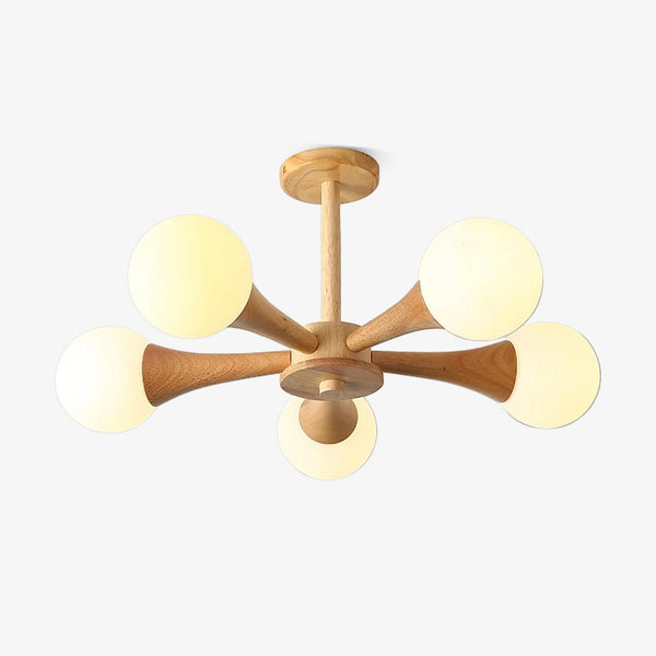 Wooden Nera Gasolier Chandelier