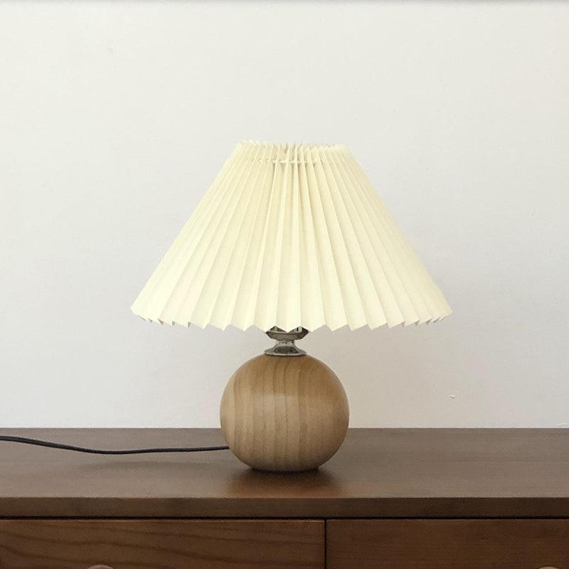 Wooden Pleated Bedside lamp Table Lamp