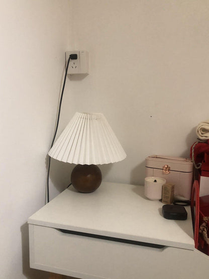 Wooden Pleated Bedside lamp Table Lamp