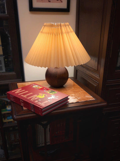 Wooden Pleated Bedside lamp Table Lamp