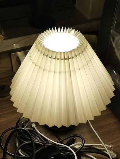 Wooden Pleated Bedside lamp Table Lamp