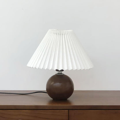 Wooden Pleated Bedside lamp Table Lamp