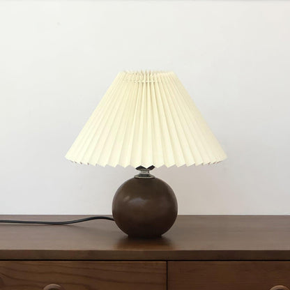 Wooden Pleated Bedside lamp Table Lamp