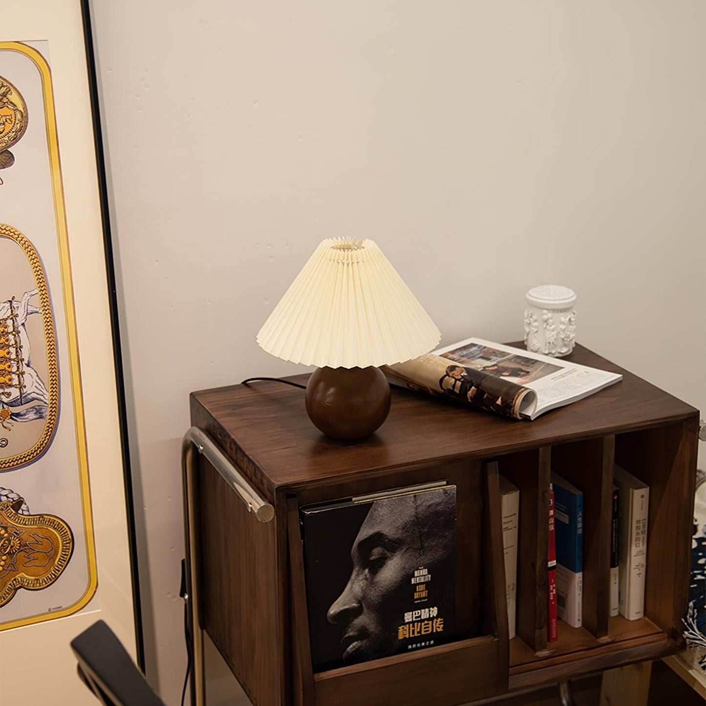 Wooden Pleated Bedside lamp Table Lamp