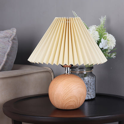 Wooden Pleated Bedside lamp Table Lamp