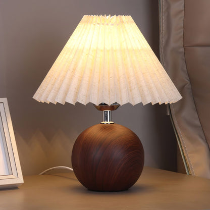 Wooden Pleated Bedside lamp Table Lamp