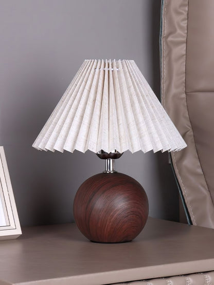 Wooden Pleated Bedside lamp Table Lamp