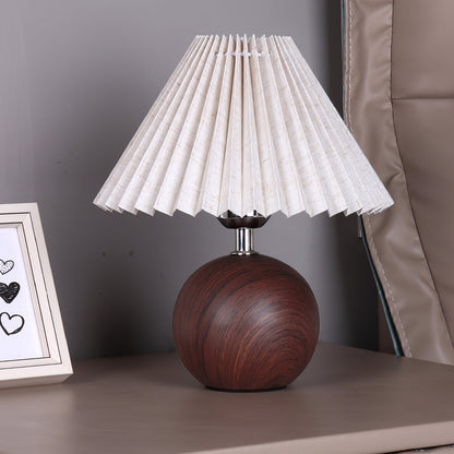 Wooden Pleated Bedside lamp Table Lamp