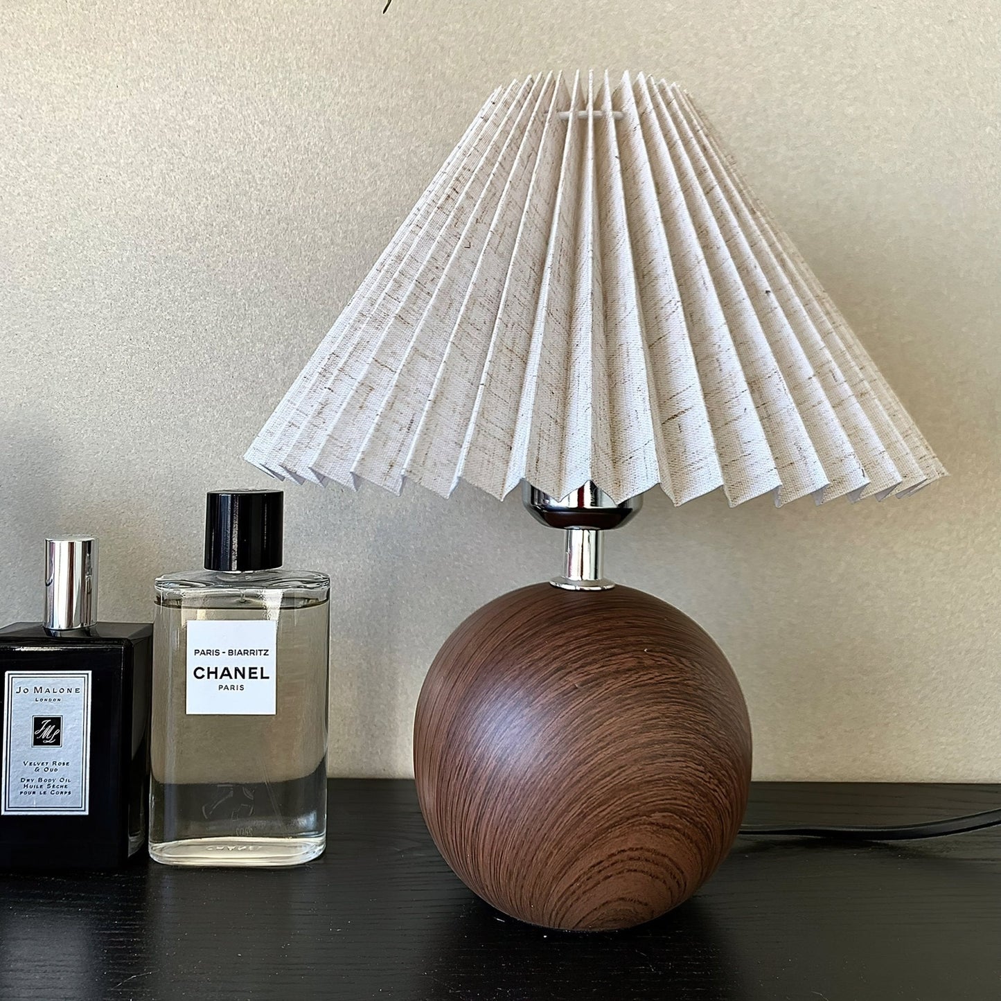 Wooden Pleated Bedside lamp Table Lamp