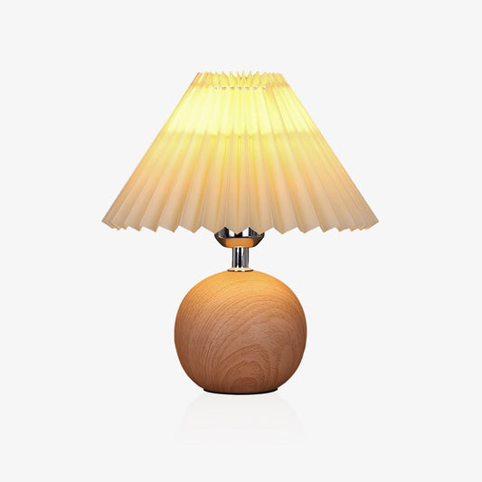 Wooden Pleated Bedside lamp Table Lamp