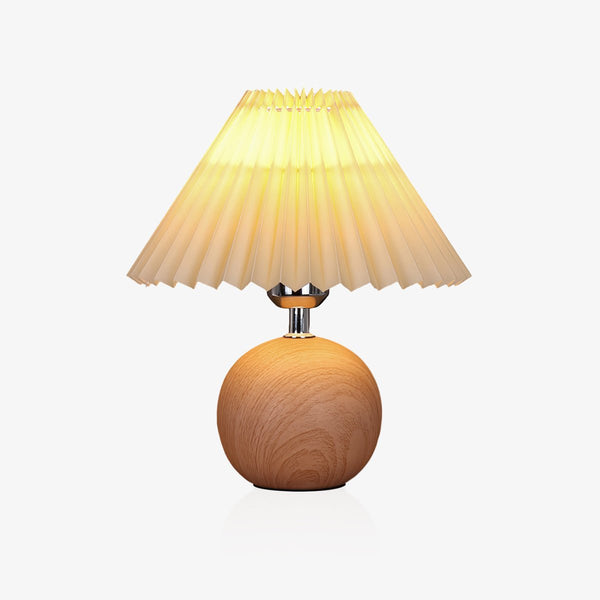 Wooden Pleated Bedside lamp Table Lamp