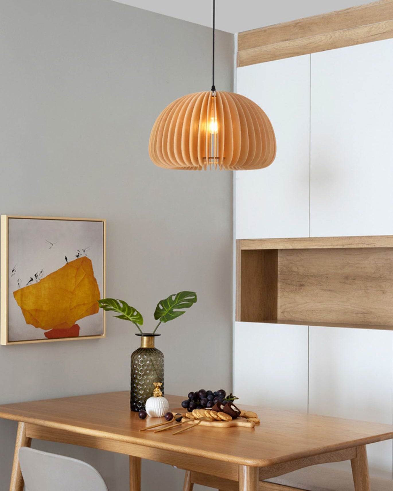 Wooden Pumpkin Ceiling light fitting Pendant Lamp