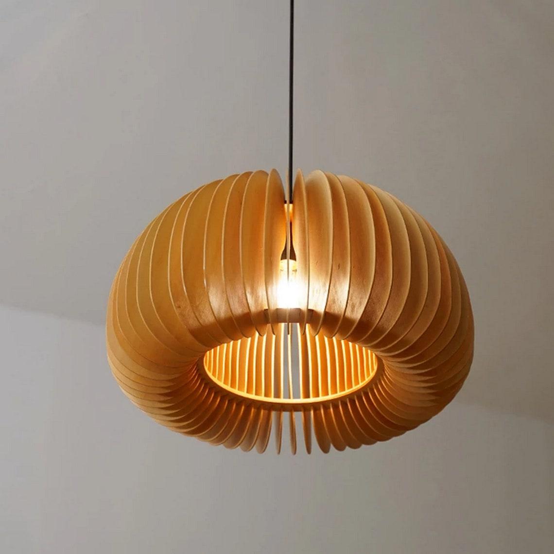 Wooden Pumpkin Ceiling light fitting Pendant Lamp