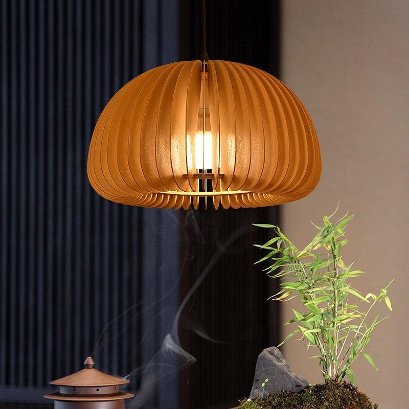 Wooden Pumpkin Ceiling light fitting Pendant Lamp