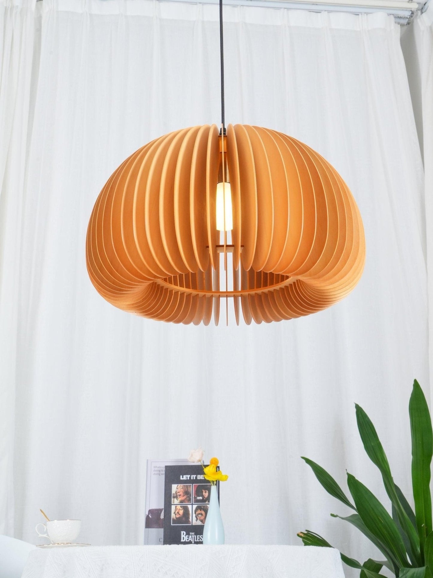 Wooden Pumpkin Droplight Swag Lights