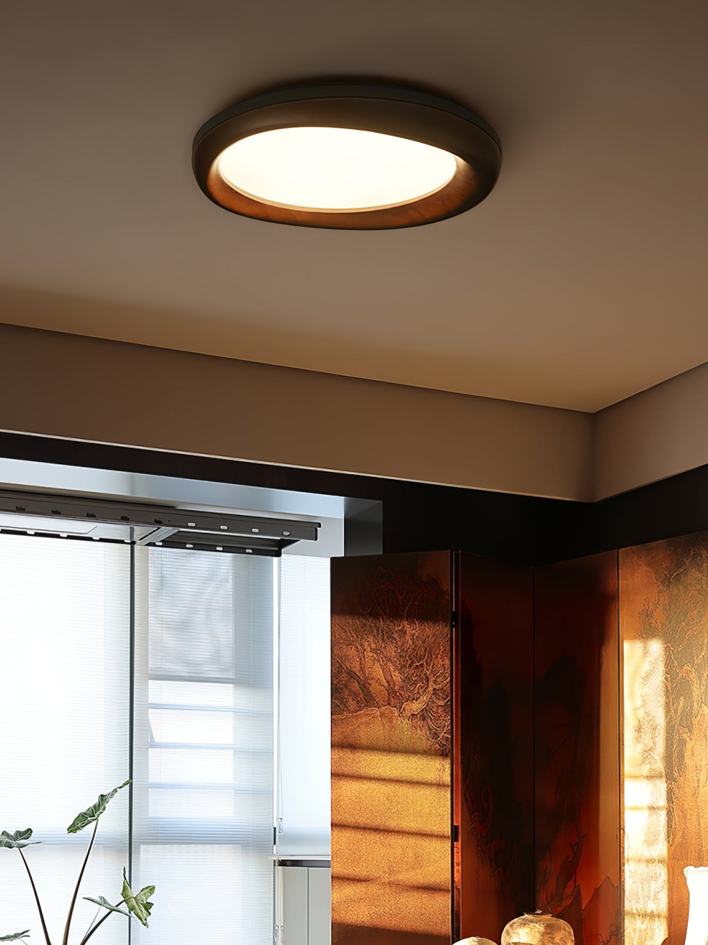 Zenova Wood Flush mount light Ceiling Light