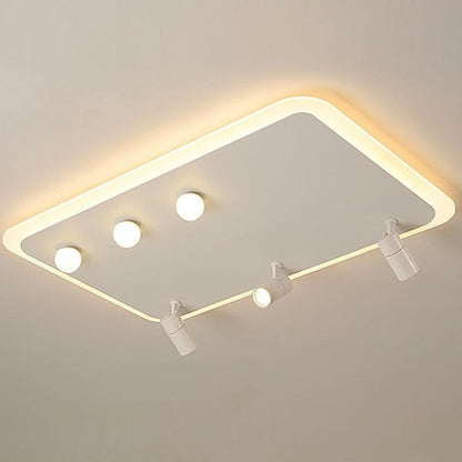 Rectangular Square Dimmable Flush Mount LED Lights with Adjustable Spotlights