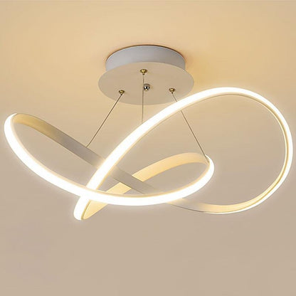 White Flush Mount Ceiling Light Cord Ribbon Adjustable Dimmable Light