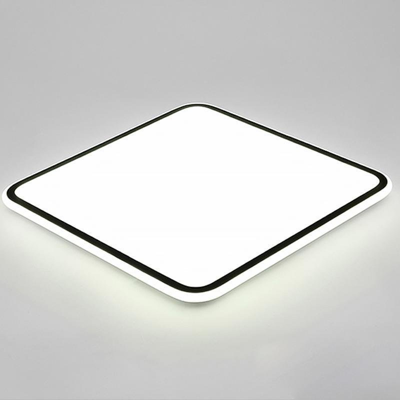 30'' Modern Square Black Frame LED Flush Mount Lights Dimmable Ceiling Lights