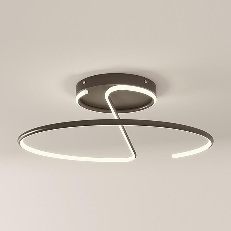 16 inch Sleek Wire-inspired Circular Modern LED Semi Flush Mount Ceiling Light