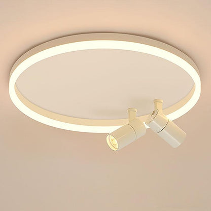 16'' Round Dimmable Adjustable Flush Mount Light with 2 Spotlights Track Lights