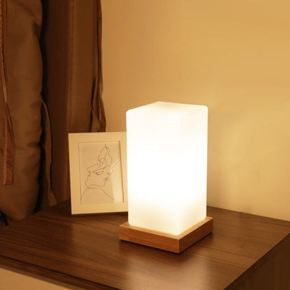 Cube Wooden Battery Operated LED Accent Kids Lamp