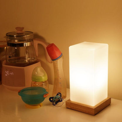 Cube Wooden Battery Operated LED Accent Kids Lamp