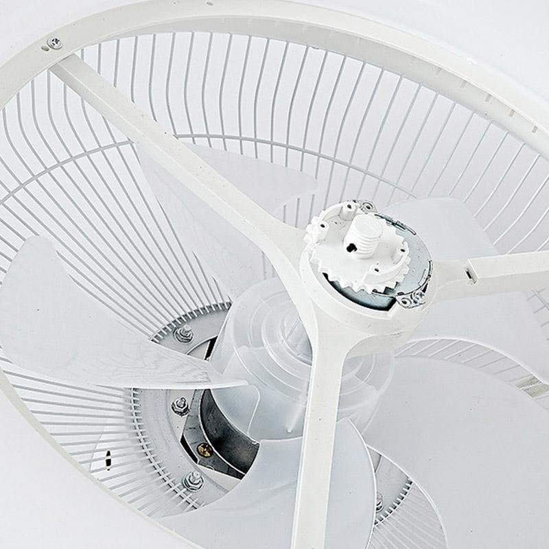 Goldish White Crown-Shaped Modern Bladeless Ceiling Fan with light and Remote